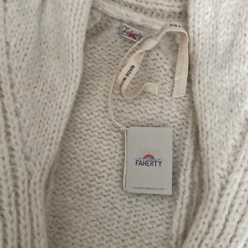 Faherty Cream Cardigan Sweater